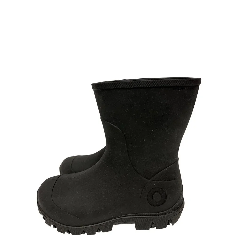 Bogs Bloom Essential Kids Unisex Mid Rain Boot Black Pull On Warm Size K13 13